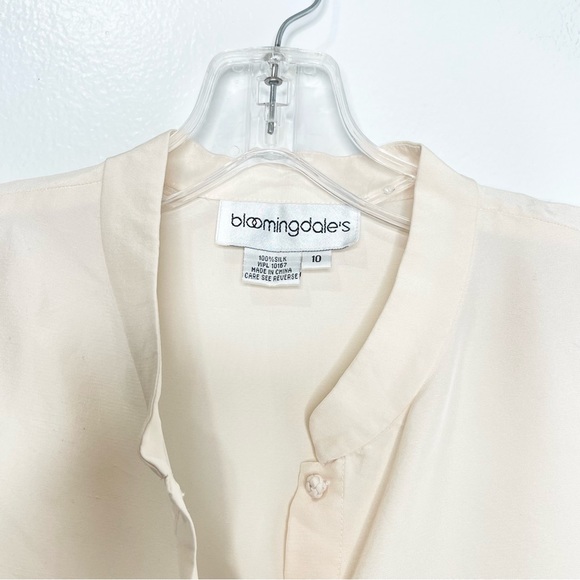 Bloomingdale’s 100% Silk Tunic Ivory Size 10 - Picture 2 of 4